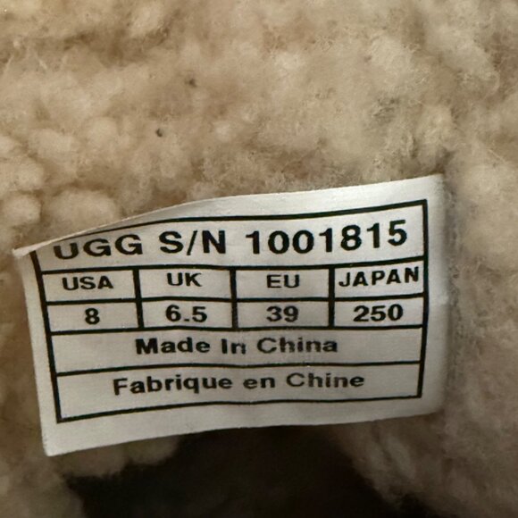 UGG Size 8 Brown Caspia Sheepskin-Lined Leather Winter Lace-Up Ankle Bootie Boot - Picture 11 of 16